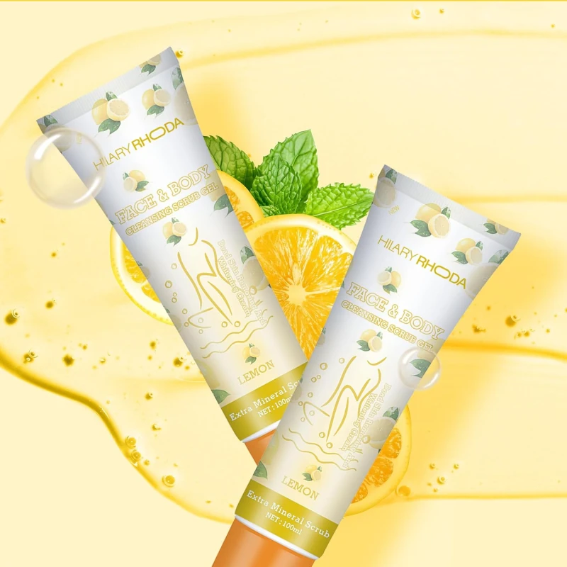 Hilary Rhoda Face &amp; Body Cleansing Scrub Gel | Dead Skin Removing Cleansing Scrub Gel | Gently Exfoliates Skin Cells | Removes Dirt &amp; Oil | 100ml (Lemon-Shade 02) - Thumbnail 6