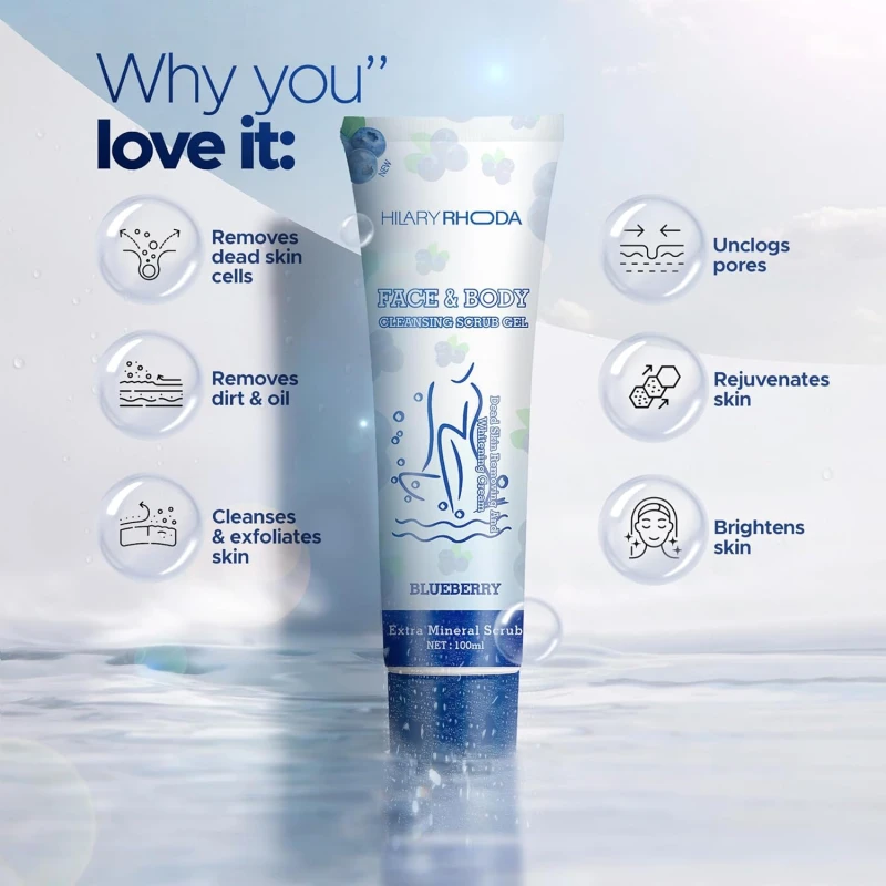 Hilary Rhoda Face &amp; Body Cleansing Scrub Gel | Dead Skin Removing Cleansing Scrub Gel | Gently Exfoliates Skin Cells | Removes Dirt &amp; Oil | 100ml (Papaya-Shade 03) thumbnail 3