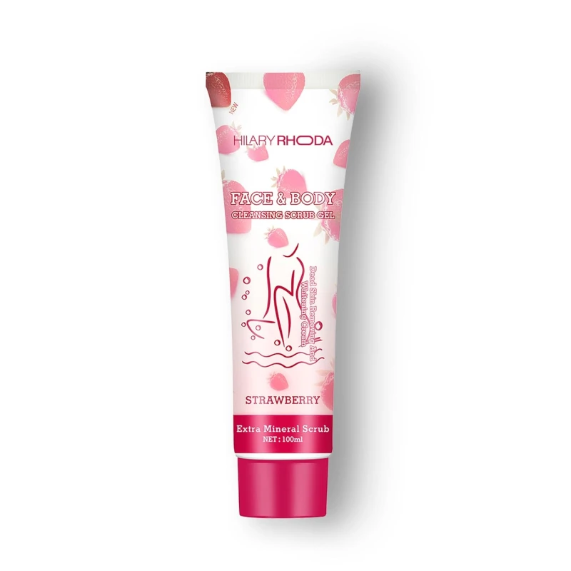 Hilary Rhoda Face &amp; Body Cleansing Scrub Gel | Dead Skin Removing Cleansing Scrub Gel | Gently Exfoliates Skin Cells | Removes Dirt &amp; Oil | 100ml (Strawberry -Shade 04) - Thumbnail 8
