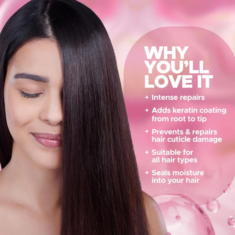 Hilary Rhoda Keratin Hair Spa | Deep Conditioning For Dry, Frizzy &amp; Damaged Hair | Total Hair Repair | Strengthening &amp; Smoothing Hair |Keratin Smoothening |At-Home Hair Spa Treatment- 500ml - Thumbnail 4