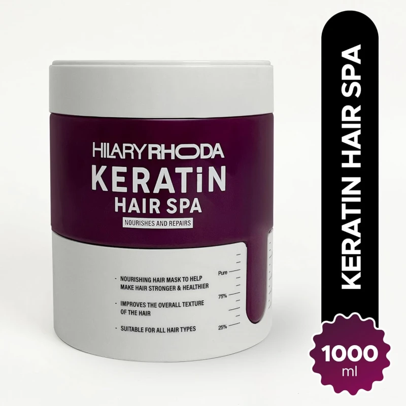 Hilary Rhoda Keratin Hair Spa | Deep Conditioning For Dry, Frizzy &amp; Damaged Hair | Total Hair Repair | Strengthening &amp; Smoothing Hair|At-Home Hair Spa Treatment | For All Hair Types| 1000 millilitre - Thumbnail 2