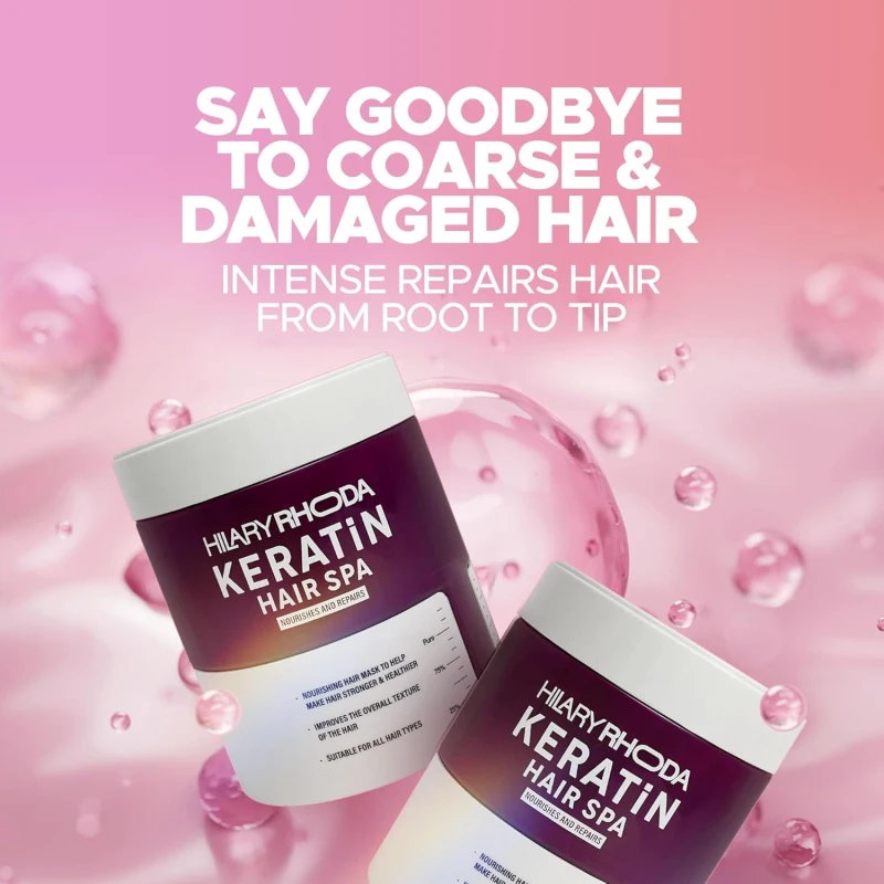 Hilary Rhoda Keratin Hair Spa | Deep Conditioning For Dry, Frizzy &amp; Damaged Hair | Total Hair Repair | Strengthening &amp; Smoothing Hair|At-Home Hair Spa Treatment | For All Hair Types| 1000 millilitre - Thumbnail 5