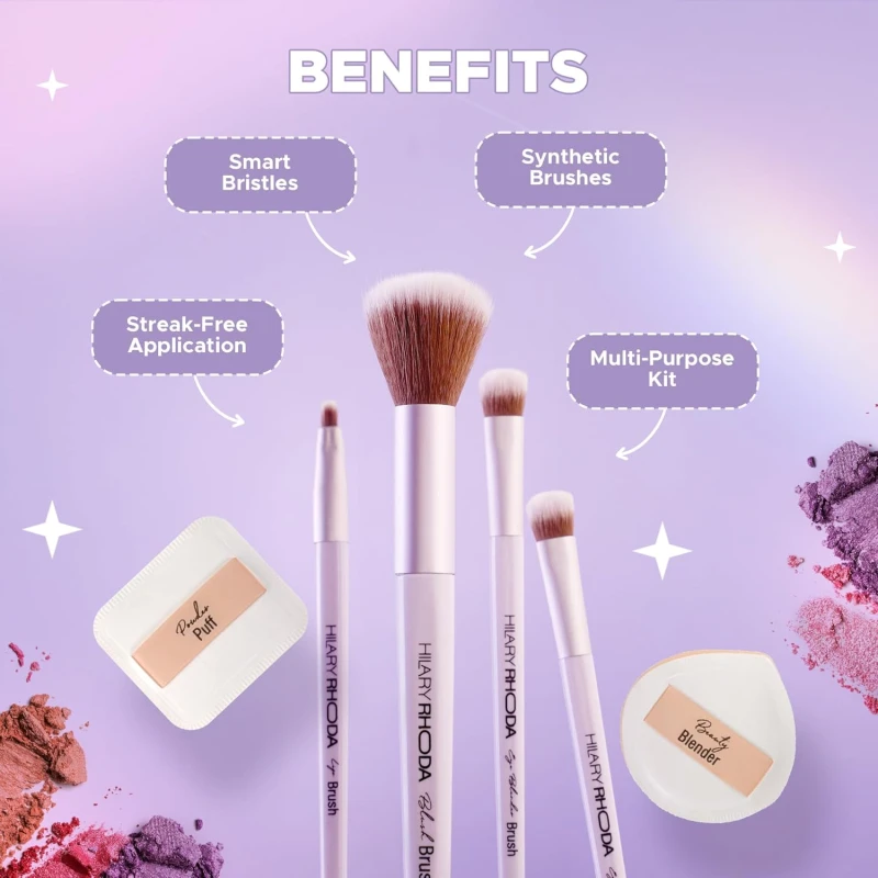 Hilary Rhoda Play n Blend Brush Set | Makeup Brushes For Foundation, Cream, Liquid &amp; Powder Formulation - Thumbnail 5