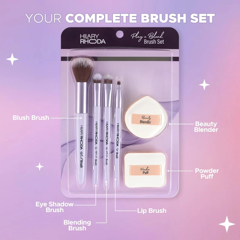 Hilary Rhoda Play n Blend Brush Set | Makeup Brushes For Foundation, Cream, Liquid &amp; Powder Formulation - Thumbnail 6