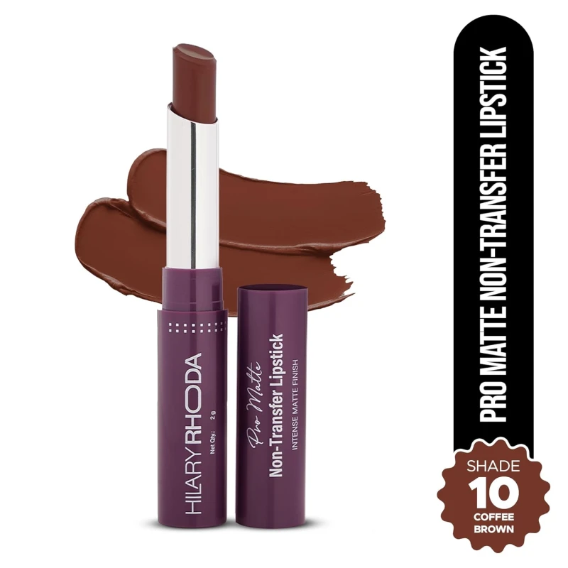 Hilary Rhoda Pro Matte Non-Transfer Lipstick | Waterproof &amp; Smudge-Proof | 12-Hour Long Stay | 24 Shades Available | Highly Pigmented Matte Finish Lipstick | 2g - (Coffee Brown | Shade 10) thumbnail 2