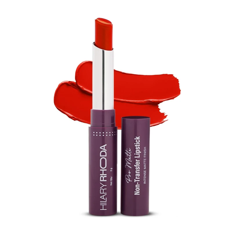 Hilary Rhoda Pro Matte Non-Transfer Lipstick | Waterproof &amp; Smudge-Proof | 12-Hour Long Stay | 24 Shades Available | Highly Pigmented Matte Finish Lipstick | 2g - (Hot Red | Shade 16) - Thumbnail 2