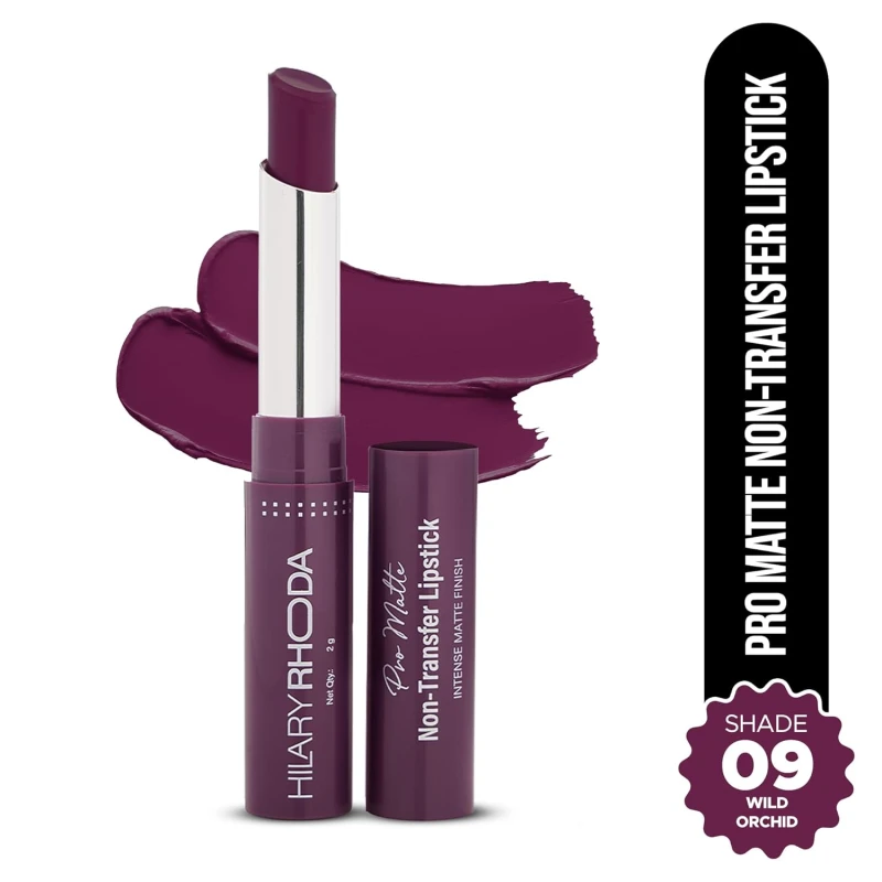 Hilary Rhoda Pro Matte Non-Transfer Lipstick | Waterproof &amp; Smudge-Proof | 12-Hour Long Stay | 24 Shades Available | Highly Pigmented Matte Finish Lipstick | 2g - (Wild Orchid | Shade 09) - Thumbnail 2