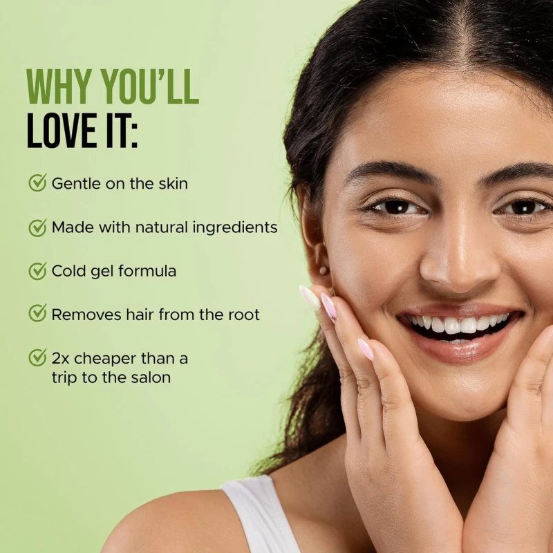 Hilary Rhoda Women One Go Facial Wax Strips | Avocado Oil Extract | Ready-to-Use for Upper Lip, Chin &amp; Cheeks | Hair Removal Strips with 2 Wipes | Painless, Quick &amp; Gentle Waxing | 20 Strips  SHADE 01) thumbnail 4