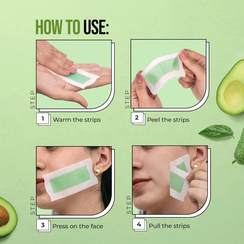 Hilary Rhoda Women One Go Facial Wax Strips | Lavender Extract | Ready-to-Use for Upper Lip, Chin &amp; Cheeks | Hair Removal Strips with 2 Wipes | Painless, Quick &amp; Gentle Waxing | 20 Strips thumbnail 6