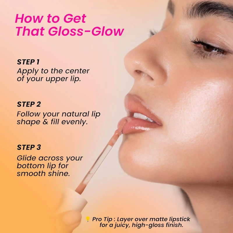 Hydra Creamy Lip Sheen - Nude Pour | Glossy Finish | 2 in 1 Lipstick + Gloss | Infused with Ceramides &amp; Vitamin B5 | One Swipe Rich Color (2.5 g) thumbnail 6