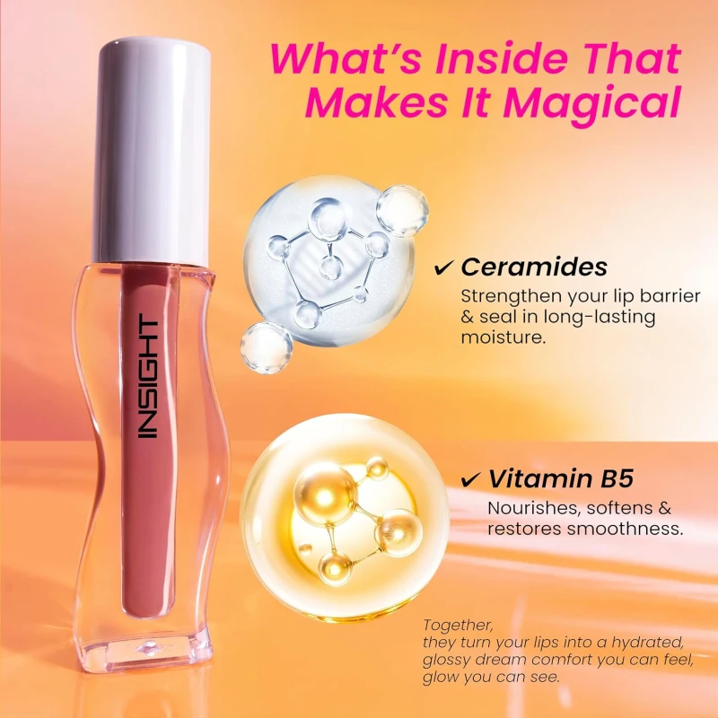 Hydra Creamy Lip Sheen - Pink Royalty | Glossy Finish | 2 in 1 Lipstick + Gloss | Infused with Ceramides &amp; Vitamin B5 | One Swipe Rich Color (2.5 g) thumbnail 3
