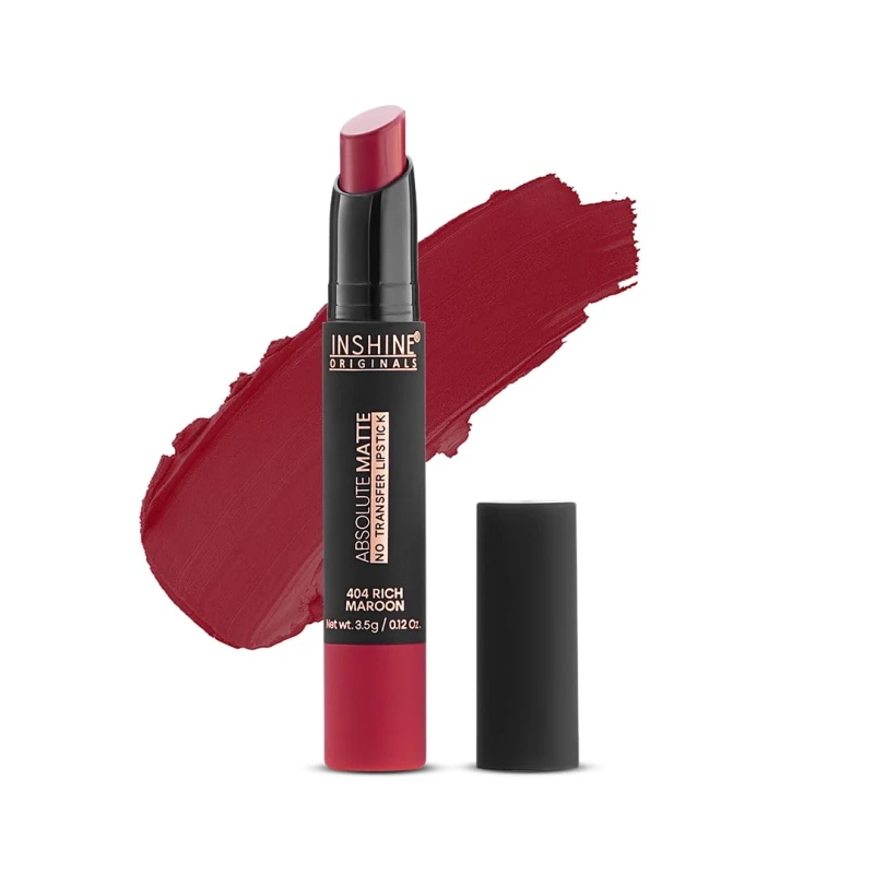 INSHINE Absolute Matte Lipstick - Long-lasting, Transfer-resistant, Velvety Matte Finish with Intense Color, Up to 12 Hours Wear | Perfect for Sophisticated Lips - RICH MAROON thumbnail 5