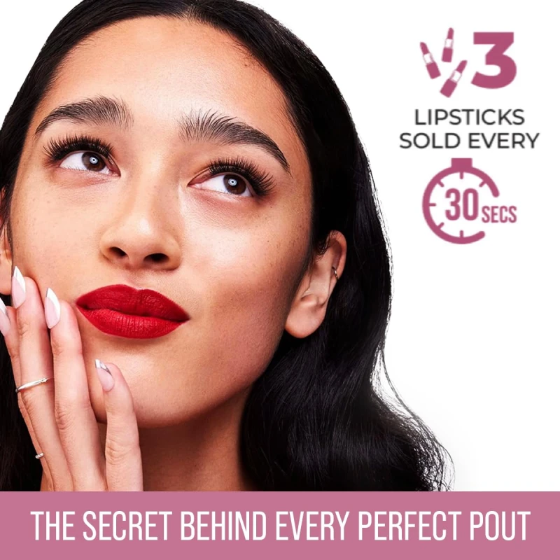 INSIGHT 24 Hrs Non-Transfer Matte Lipstick | Lightweight, Highly Pigmented, Long Wear | Kiss Proof &amp; Smudge Proof | With Vitamin E &amp; Jojoba Oil | Vegan, Toxin Free | Shade 03 - Oh Shit! (3g) thumbnail 6