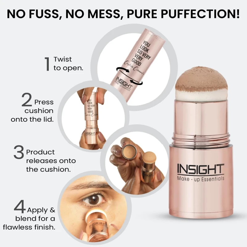 INSIGHT Cushion Concealer for Natural Flawless Finish | Vitamin E Infused | Featherlight, Buildable Coverage | Multipurpose &amp; Travel-Friendly | Shade: Orange Corrector, 3g thumbnail 4