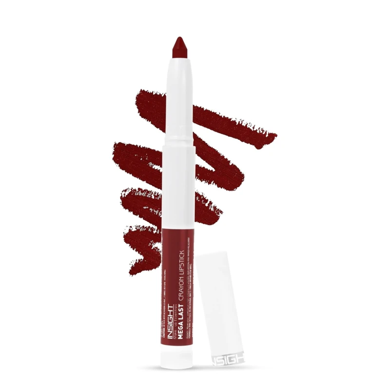 INSIGHT Mega Last Crayon Lipstick | Matte Finish | Non-Transferable formula | Intense Color Pay off | 2in1 Formula |Water-Resistant | Built Sharpener-Shade 15 thumbnail 6
