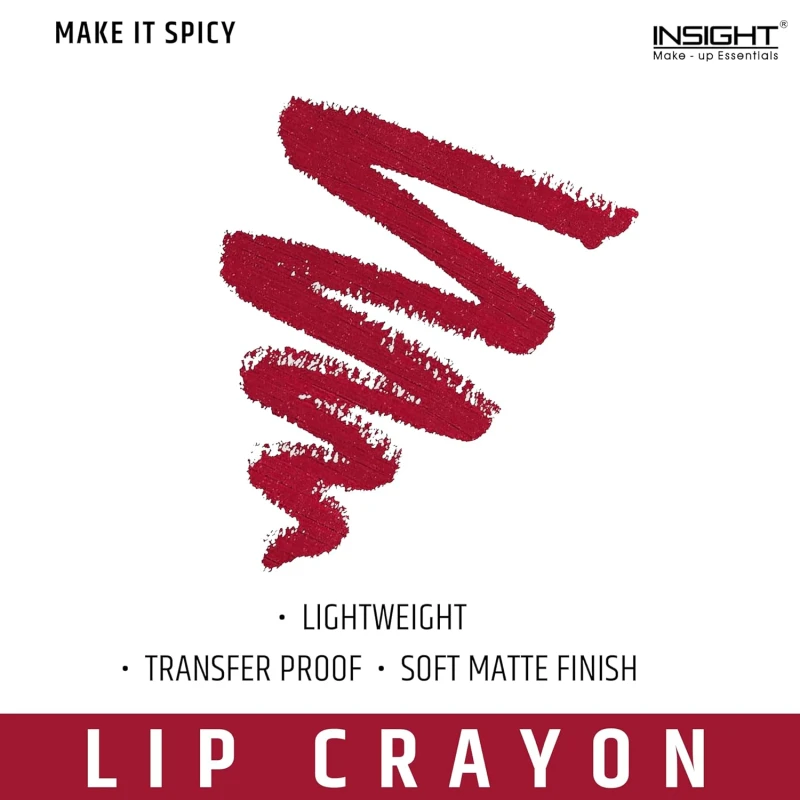 INSIGHT Mega Last Crayon Lipstick | Matte Finish | Non-Transferable formula | Intense Color Pay off | 2in1 Formula |Water-Resistant | Built Sharpener-Shade 18 thumbnail 2