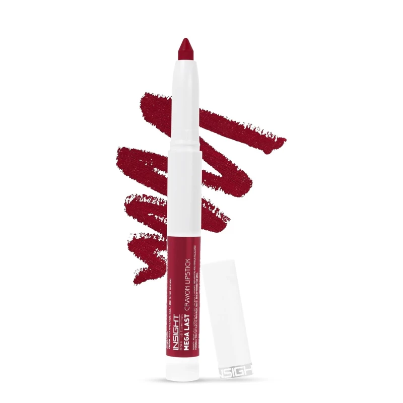 INSIGHT Mega Last Crayon Lipstick | Matte Finish | Non-Transferable formula | Intense Color Pay off | 2in1 Formula |Water-Resistant | Built Sharpener-Shade 19 - Thumbnail 6