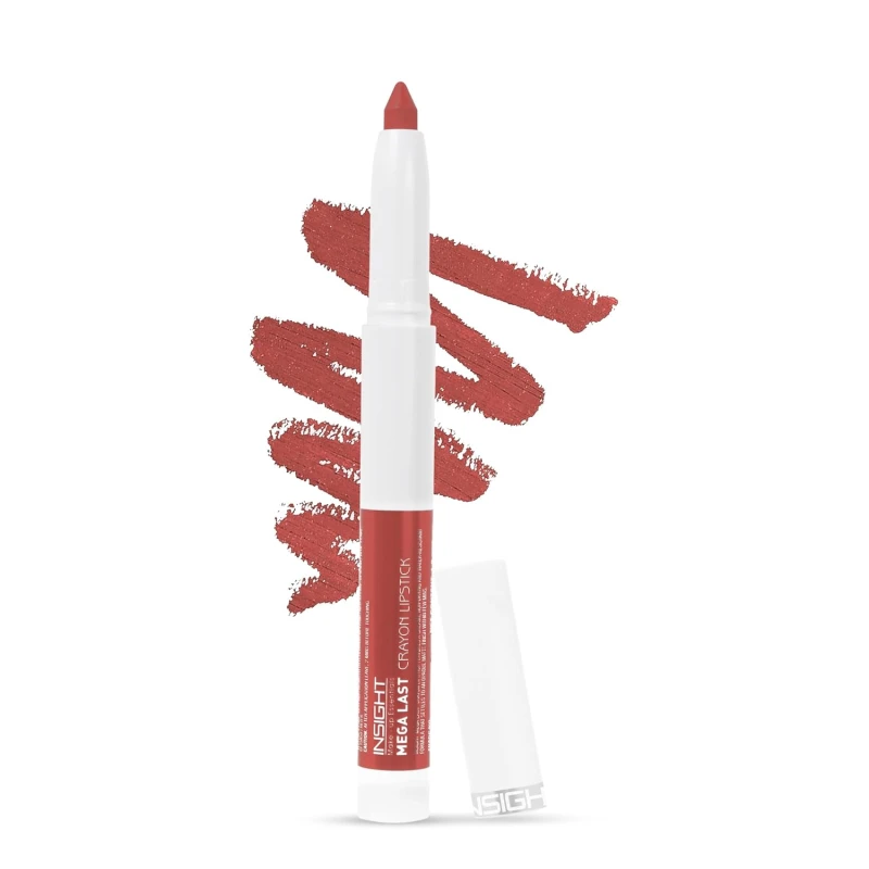 INSIGHT Mega Last Crayon Lipstick | Matte Finish | Non-Transferable formula | Intense Color Pay off | 2in1 Formula |Water-Resistant | Built Sharpener-Shade 21 - Thumbnail 6