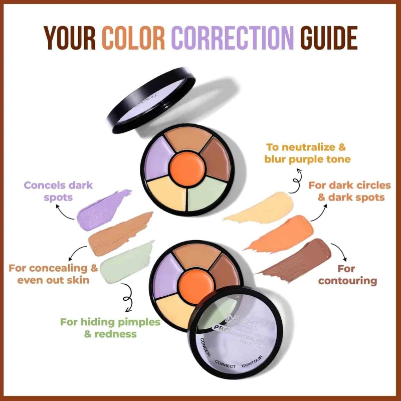 INSIGHT Pro Concealer Palette – Shade Concealer | Makeup Wheel for Face | Satin–Matte Finish | 3-in-1 Conceal, Contour &amp; Correct | Waterproof | Full Coverage | 15gm thumbnail 4
