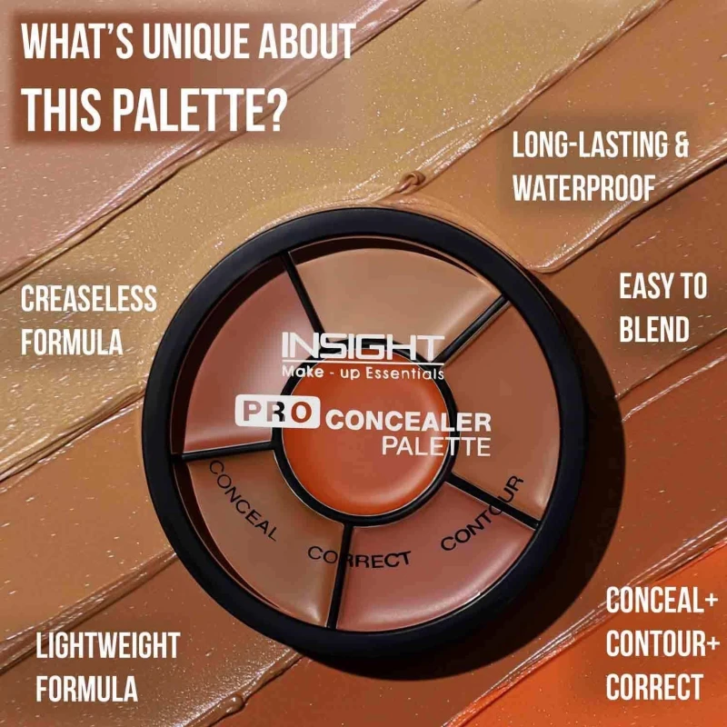 INSIGHT Pro Concealer Palette - Shade Corrector | Makeup Wheel for Face | Satin–Matte Finish | 3-in-1 Conceal, Contour &amp; Correct | Waterproof | Full Coverage | 15gm thumbnail 2