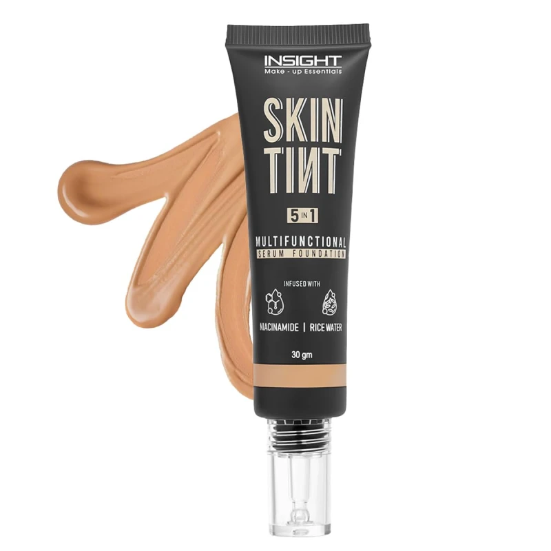 INSIGHT Skin Tint 5-in-1 Serum Foundation (30g) | SPF 20 PA++++ | Lightweight, Hydrating &amp; Brightening with Niacinamide &amp; Rice Water | Primer, Moisturizer &amp; Sunscreen in One | For All Skin Types - Shade: Hazelnut Shot thumbnail 3