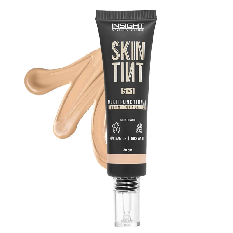 INSIGHT Skin Tint 5-in-1 Serum Foundation (30g) | SPF 20 PA++++ | Lightweight, Hydrating &amp; Brightening with Niacinamide &amp; Rice Water | Primer, Moisturizer &amp; Sunscreen in One | For All Skin Types - Shade: Vanilla Frappe thumbnail 6