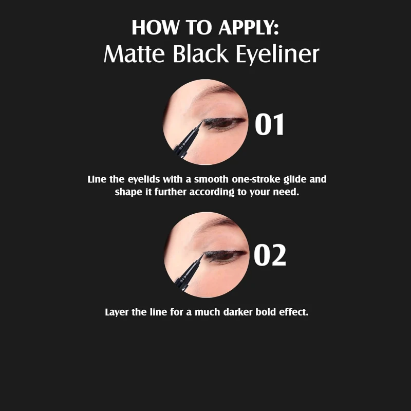 Intense jet black color 12-hour stay Water, smear, crack, flake &amp; run-resistant Perfect for creating prominent eye looks Felt Tip for Free-Flowing Glide thumbnail 5