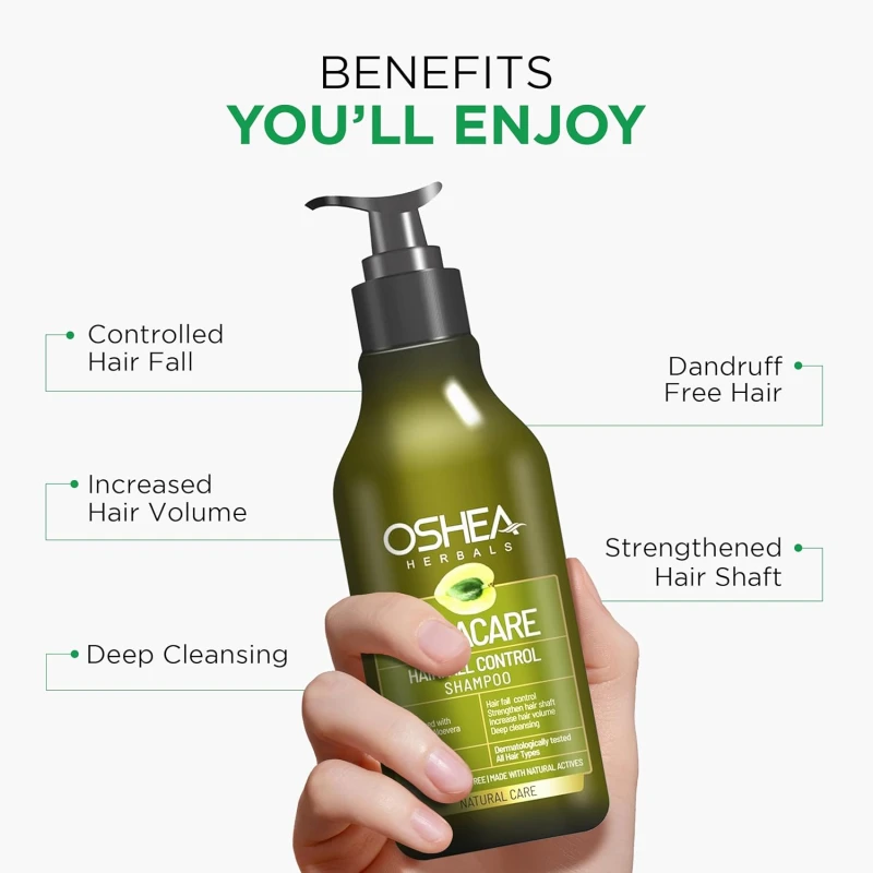 Oshea Herbals Natural Amlacare Hairfall Control Shampoo | Deep Cleansing, Increase Hair Volume with Controlled Hairfall &amp; Strengthens Hair Shaft | Enriched with Amla &amp; Aloe vera Extracts - 500 ml (Pack of 1) - Thumbnail 2