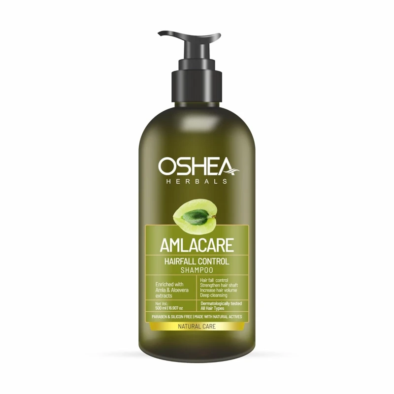 Oshea Herbals Natural Amlacare Hairfall Control Shampoo | Deep Cleansing, Increase Hair Volume with Controlled Hairfall &amp; Strengthens Hair Shaft | Enriched with Amla &amp; Aloe vera Extracts - 500 ml (Pack of 1) - Thumbnail 4