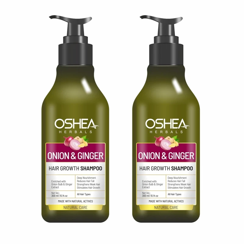 Oshea Herbals Natural Hair Growth Shampoo for Men &amp; Women | Deep Nourishment, Promotes Hair Growth with Controlled Hairfall | Enriched with Onion Bulb &amp; Ginger Extract - 300ml (Pack 0f 2) - Thumbnail 4