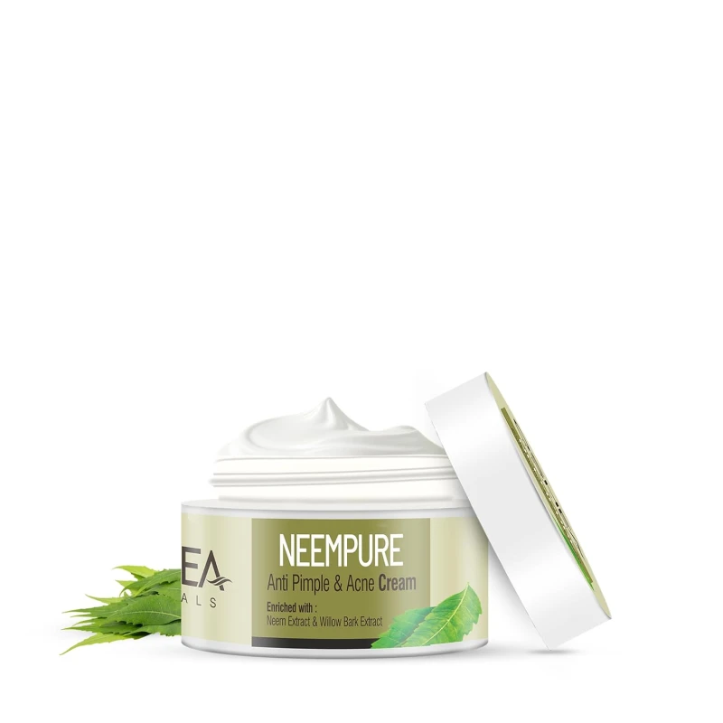 Oshea Herbals Neempure Anti Pimple Face Cream for Women &amp; Men | Hydrating &amp; Controls Excessive Sebum | Reduces Pimples with Inflammations | Enriched with Neem &amp; Willow Bark Extracts | Oily Types - 50g - Thumbnail 3