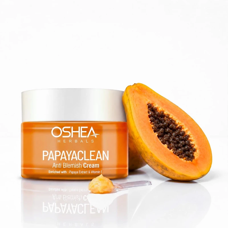 Oshea Herbals Papayaclean Anti Blemish Face Cream for Women &amp; Men | Hydrating &amp; Brightens Skin Tone | Reduces Dark Spots &amp; Blemishes | Enriched with Papaya Extracts &amp; Vitamin E | All Skin Types - 50g thumbnail 5