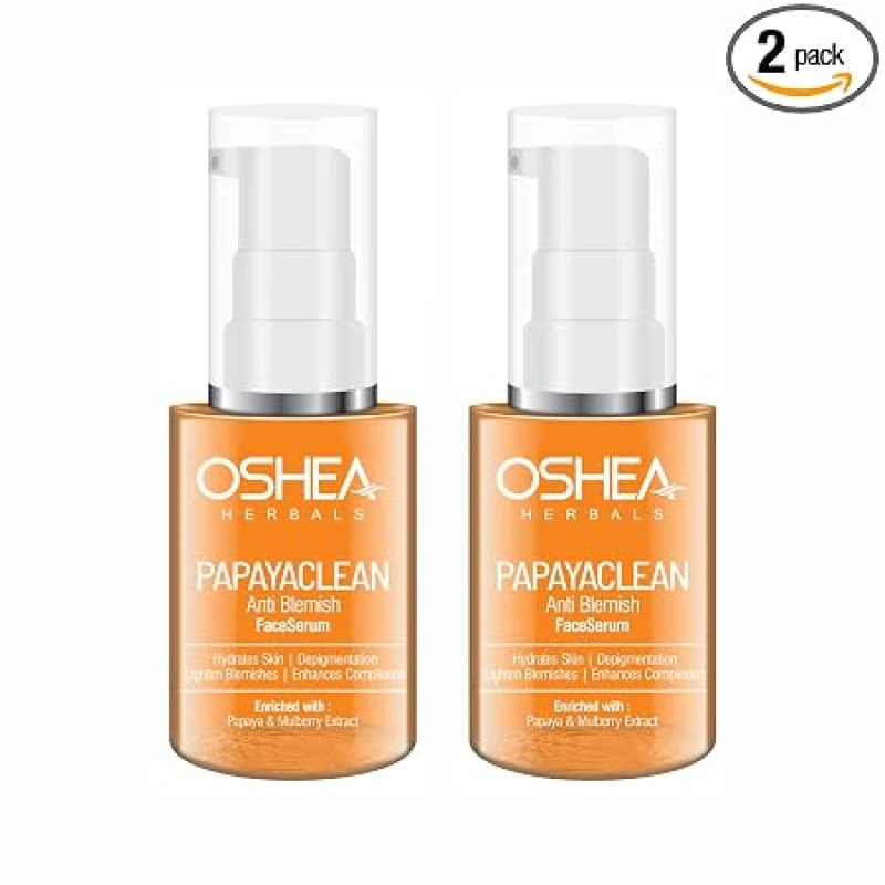 Oshea Papayaclean Anti Blemish Face Serum for Men &amp; Women | Lightens Blemish &amp; Pigmentation | Boost Natural Glow &amp; Hydrates Skin | Enriched with Papaya &amp; Mulberry | All Skin Types (Pack of 2) 30ml thumbnail 5