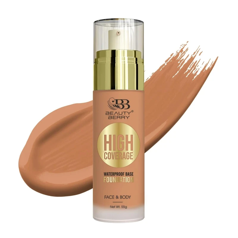 Premium High Coverage Foundation for Women – Waterproof Matte Liquid Base for Face &amp; Body | Full Coverage Long Lasting Makeup | Lightweight Blendable Professional Foundation 55g (Golden Sand) thumbnail 4