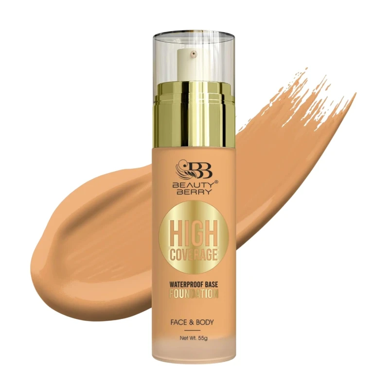Premium High Coverage Foundation for Women – Waterproof Matte Liquid Base for Face &amp; Body | Full Coverage Long Lasting Makeup | Lightweight Blendable Professional Foundation 55g (Medium Beige) thumbnail 4