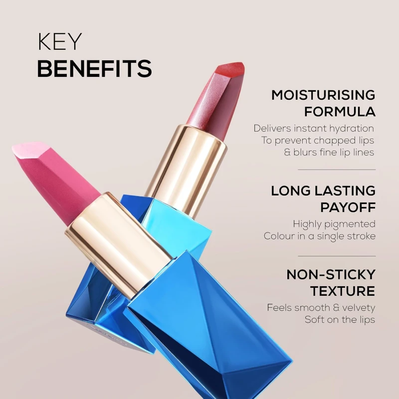 Professional Ultra Smooth Lipstick - Breathtaking | Weightless Formula | Intense Color Payoff | Non-Sticky, Moisturizing | Enriched with Rice Bran Butter &amp; Vitamin E - 3.8g thumbnail 3