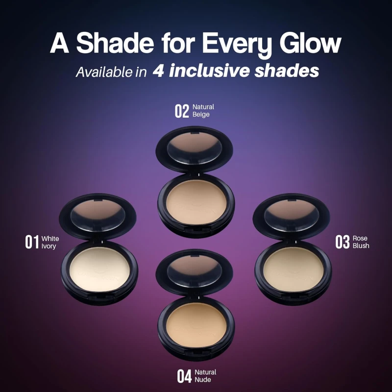 Queen 3-in-1 Multi Effect Sun Block Compact Powder - Rose Blush, 30g | Long Lasting Compact Powder with Highlighter | Blends Effortlessly, Absorbs Oil, Lightweight Pressed Powder for Women thumbnail 10
