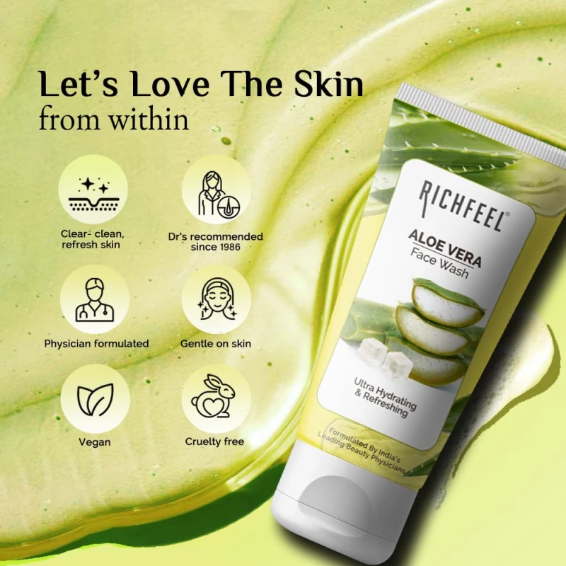 Richfeel Alovera Face Wash 100 Gms thumbnail 6
