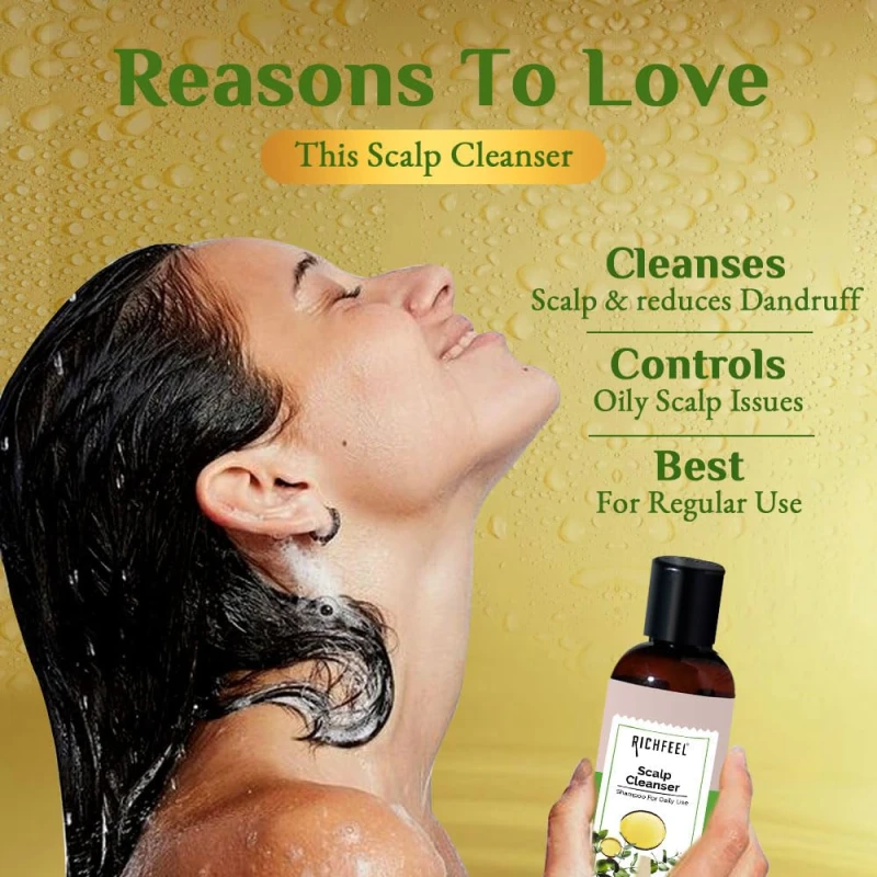 Richfeel Arnica Anti Dandruff Shampoo - Clears Dandruff Flakes, Relieves Excessive Oil, and Soothes Itching | 100 ml thumbnail 5