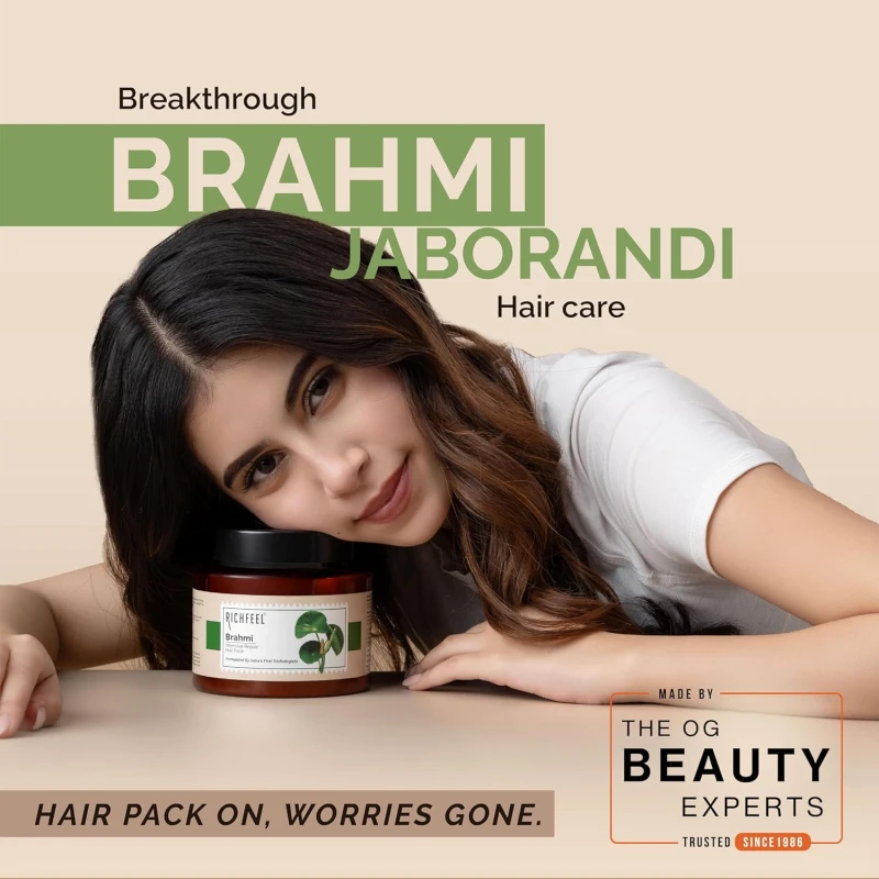 Richfeel Brahmi Intensive Repair Hair Pack | Controls Hair Fall | Treats Damage, Split Ends and Breakage | Deep Conditioning |Trichologist Formulated | 500g thumbnail 5