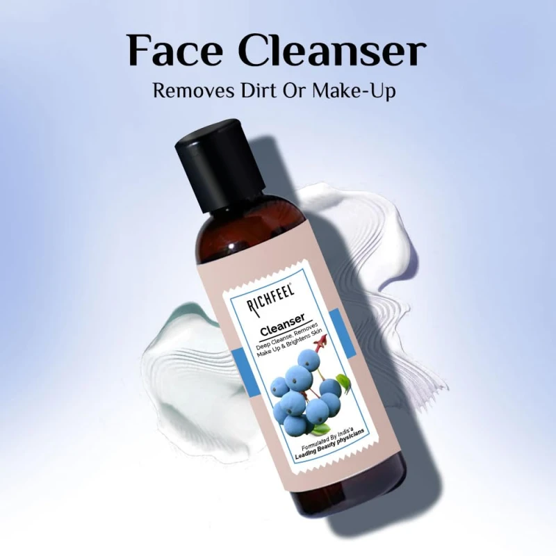 Richfeel Gentle Face Cleanser for Dry to Normal, Sensitive Skin | Hydrating Formulation | Removes Dirt &amp; Makeup | 100 ml thumbnail 4