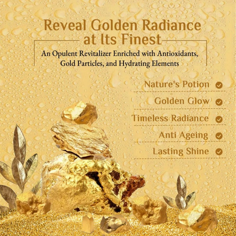 Richfeel Gold Facial Kit | Bright &amp; Glowing Skin | Parlour Like Instant Glow With The Goodness Of Gold Foils| 30 g thumbnail 4