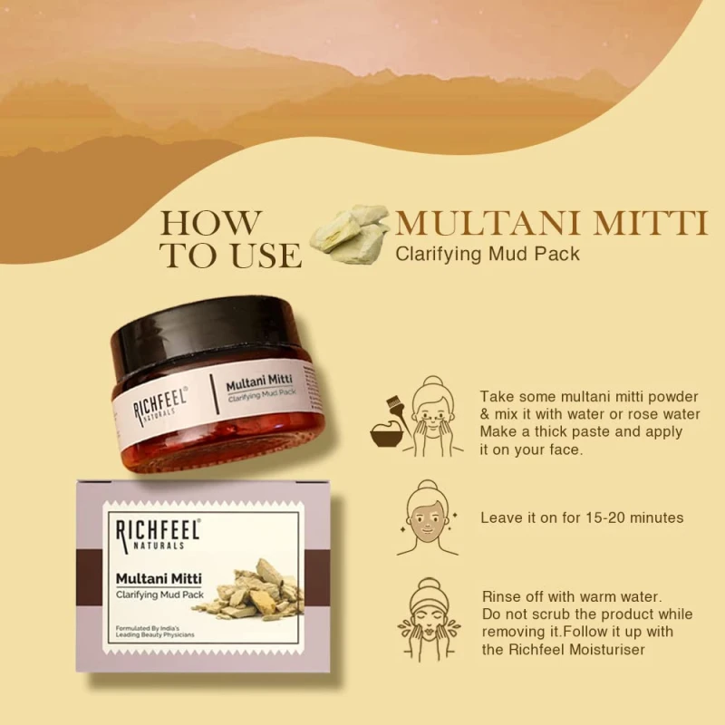 Richfeel Multani Mitti mud pack 50 gm thumbnail 4