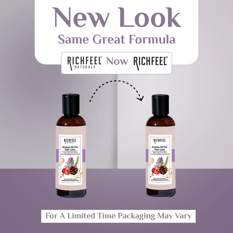 Richfeel Oil For Hair Loss infused with Rosemary, Lavender &amp; Grapeseed Oil | For Hair Fall Control and Hair Growth | (200ml (Pack of 2) - Thumbnail 3