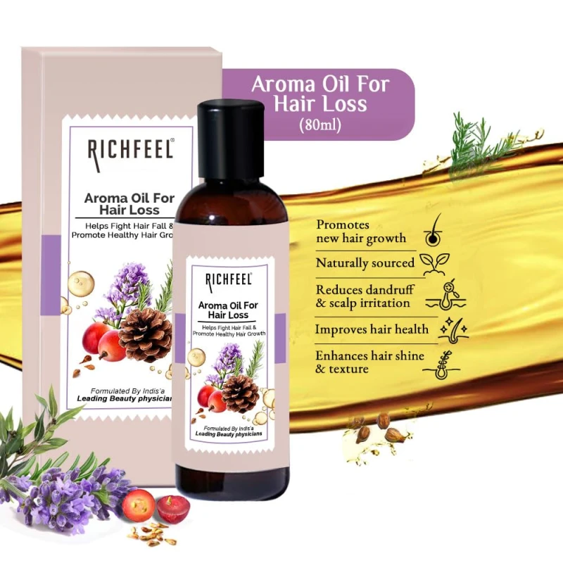 Richfeel Oil For Hair Loss infused with Rosemary, Lavender &amp; Grapeseed Oil | For Hair Fall Control and Hair Growth | (200ml (Pack of 2) - Thumbnail 4