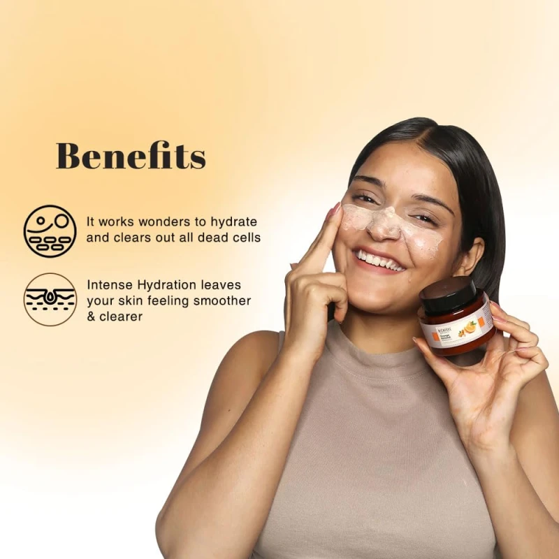 Richfeel Orange Almond Scrub For Brightening &amp; Revitalizing | Gentle Exfoliation | Removes Blackheads &amp; Dead Skin Cells | Suitable for All Skin Types | 100 g thumbnail 4