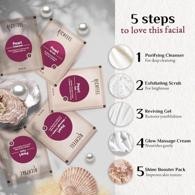 Richfeel Pearl Facial Kit - 30g thumbnail 5