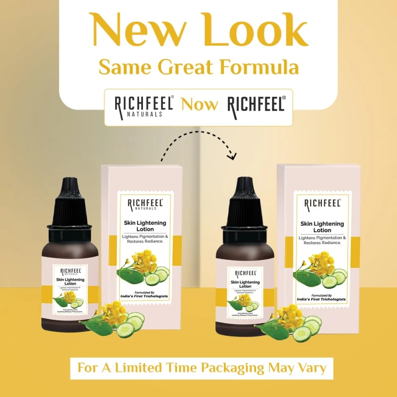 Richfeel Skin Lightening Lotion | Reduces Pigmentation &amp; Lightens Dark Spots | Lightens Skin's Complexion | Tan Removal | Non Oily Base | 10 ml (Pack of 2) thumbnail 3