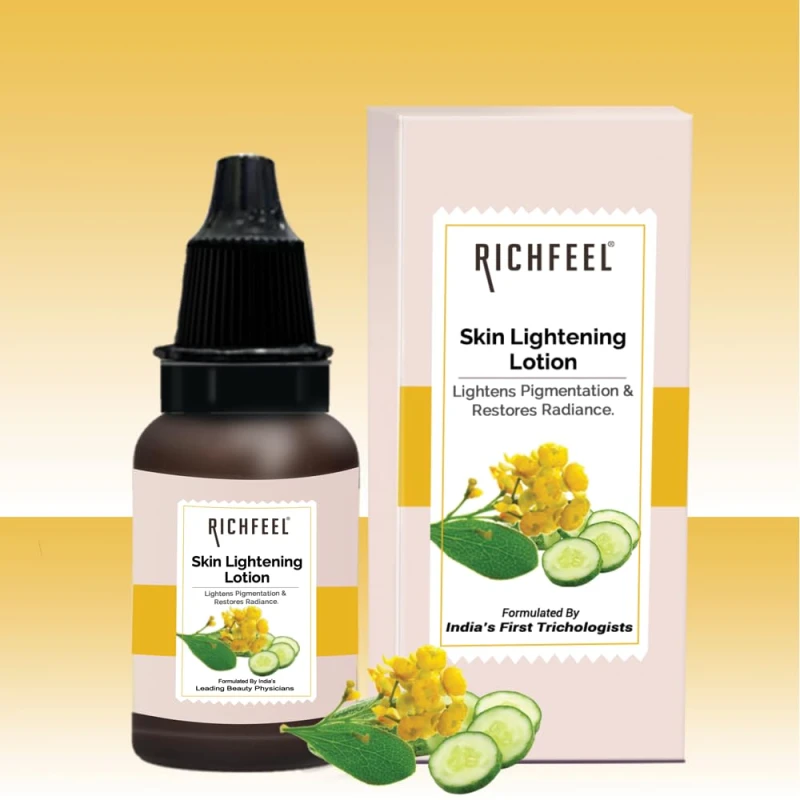 Richfeel Skin Lightening Lotion | Reduces Pigmentation &amp; Lightens Dark Spots | Lightens Skin's Complexion | Tan Removal | Non Oily Base | 10 ml (Pack of 2) thumbnail 4