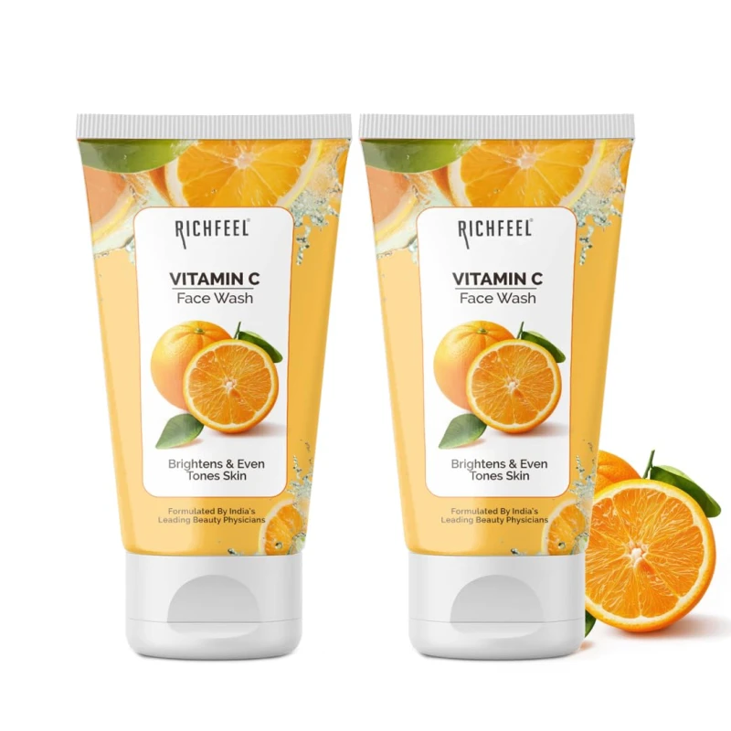 Richfeel Vitamin C Face Wash | 100gm | Antioxidant-Rich Cleanser for Radiant, Firm &amp; Youthful Skin | Boosts Collagen &amp; Fights Toxins | For All Skin Types (Pack of 2) - Thumbnail 2